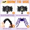 Greentek; 2 Pack 5 Ft Halloween Light Up Spider Decorations, Giant Black Spider with Purple LED Lights, Furry Adjustable Legs, Large Halloween Yard Props for Lawn Porch Garden Tree Indoor Outdoor Haunted House Decor; Category:Halloween Doormats; Image:4